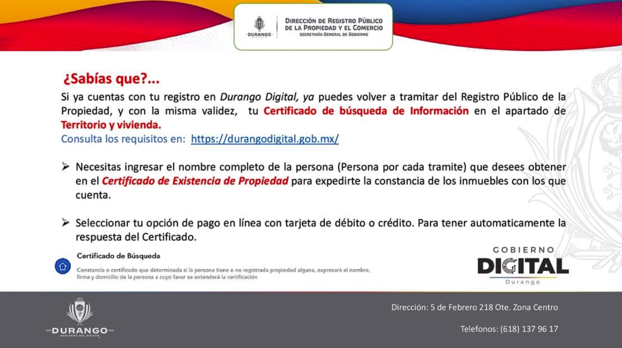 Certificado de búsqueda de información